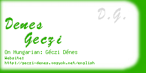 denes geczi business card